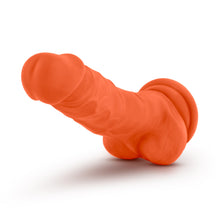 Load image into Gallery viewer, Neo Elite 7.5in Silicone Dual Density Cock with Balls Neon Orange. - Beautiful Stranger 2020
