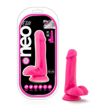 Load image into Gallery viewer, Neon Pink Elite Dual Density 6 inch Cock With Balls. - Beautiful Stranger 2020
