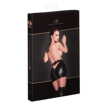 Load image into Gallery viewer, Noir Open Back Mini Skirt w Golden Zippers. - Beautiful Stranger 2020
