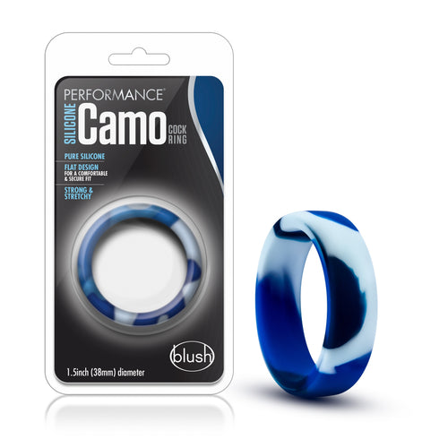 Performance Silicone Camo Cock Ring Blue Camoflauge. - Beautiful Stranger 2020