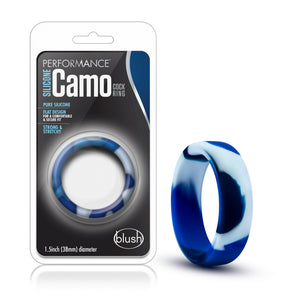 Performance Silicone Camo Cock Ring Blue Camoflauge. - Beautiful Stranger 2020