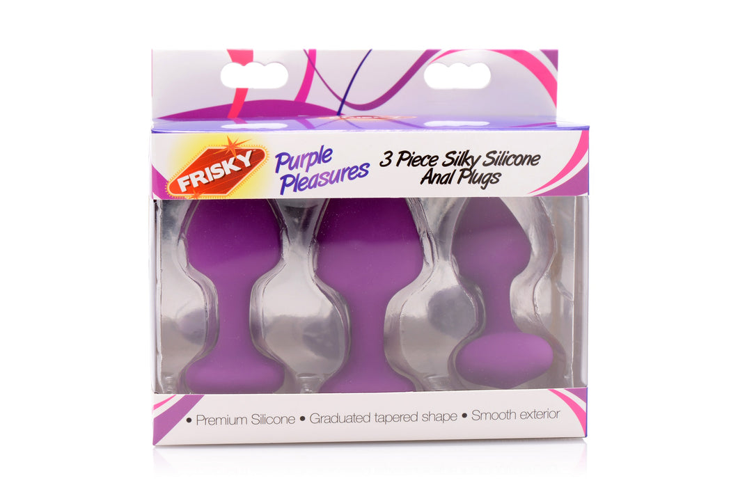 Purple Pleasures 3 Piece Silicone Anal Plugs by Frisky. - Beautiful Stranger 2020