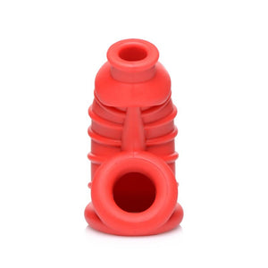 Red Dark Chamber Silicone Chastity Cage. - Beautiful Stranger 2020