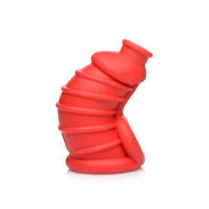 Red Dark Chamber Silicone Chastity Cage. - Beautiful Stranger 2020