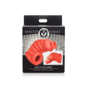 Red Dark Chamber Silicone Chastity Cage. - Beautiful Stranger 2020