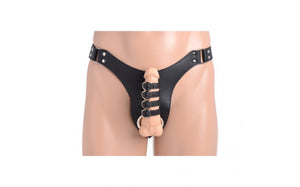 Strict Male Chastity Harness w Anal Plug Black. - Beautiful Stranger 2020